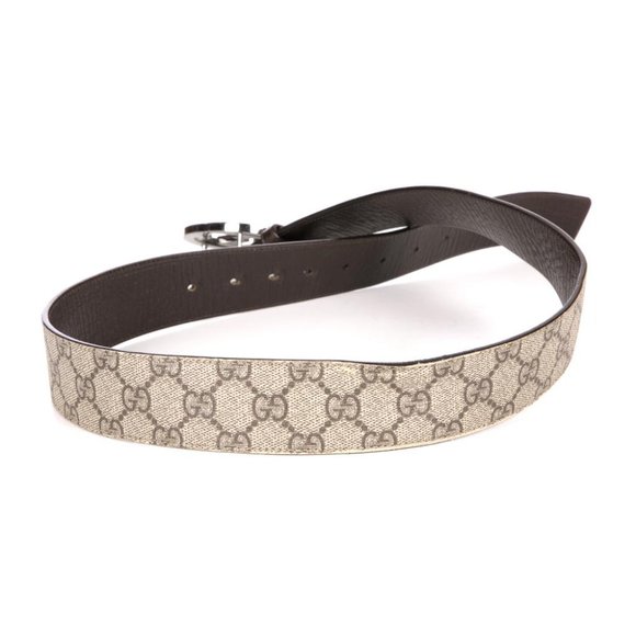 Gucci GG Supreme Beige Belt With Silver GG Buckle main image 2